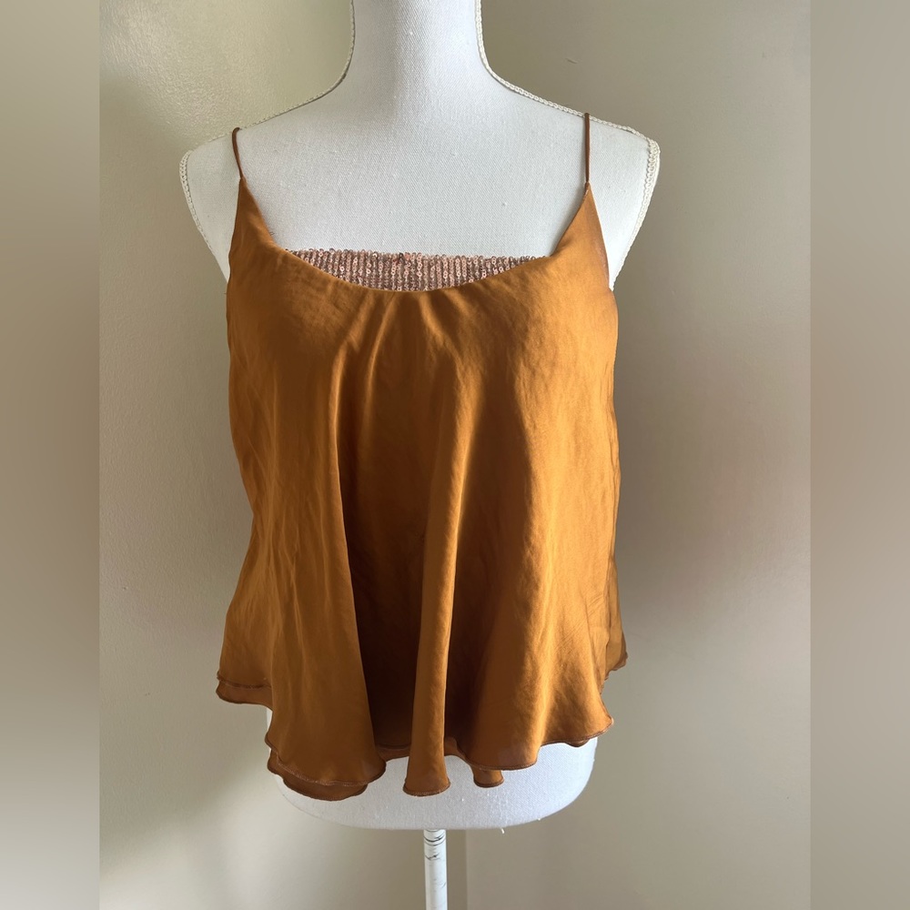 ⭐️HOST PICK⭐️ Free People Intimately Top Turn It On Camisole Gold Bronze Sequins